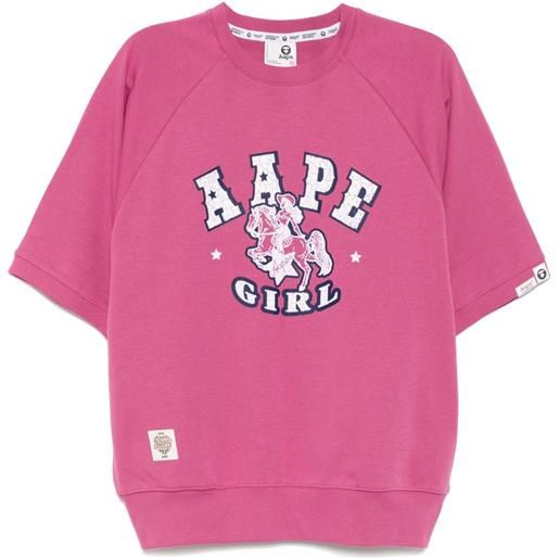 AAPE BY *A BATHING APE® t-shirt con stampa grafica - rosa