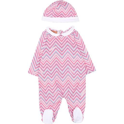 Missoni Kids set neonato con motivo a zigzag - rosa