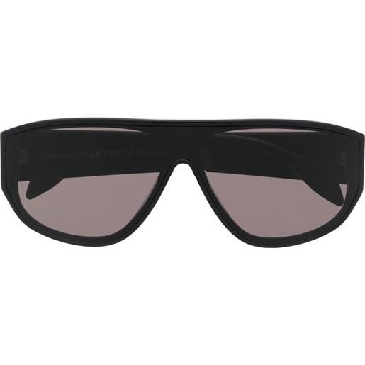 Alexander McQueen Eyewear occhiali da sole squadrati con stampa graffiti - nero