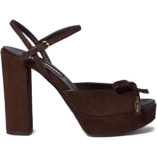 Miu Miu sandali con tacco largo - marrone