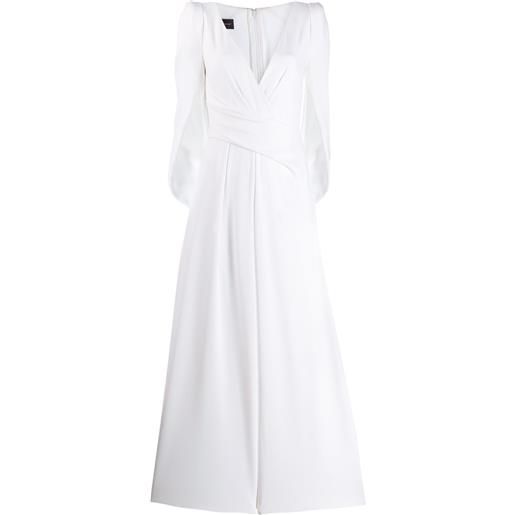 Talbot Runhof tuta intera con drappeggio - bianco