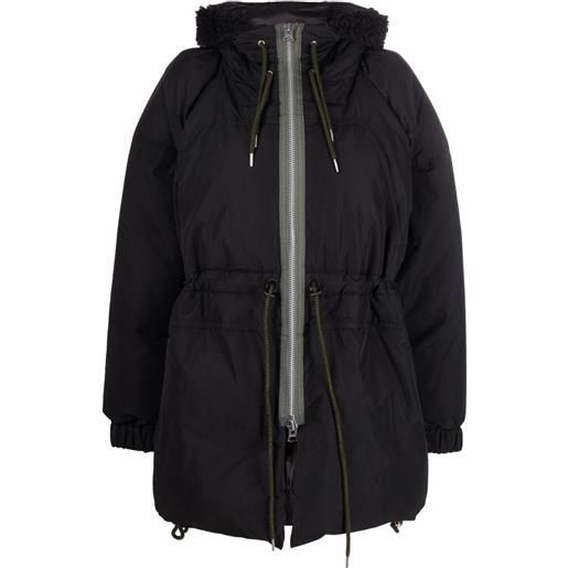 sacai parka con cappuccio - nero
