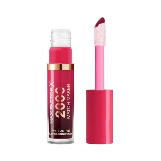 Max Factor 2000 calorie match maker, daring, gloss tinta labbra, immediata brillantezza e tinta ph reagente a lunga durata, con acido ialuronico e squalane, 4,4ml