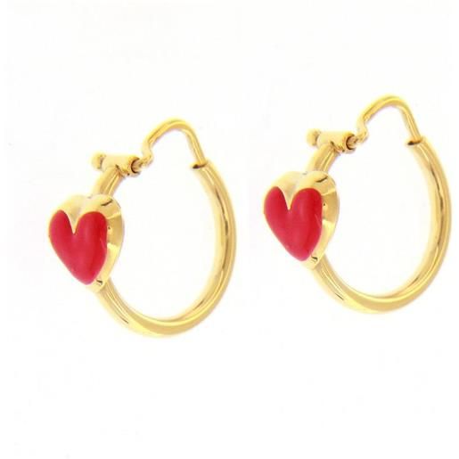 ORO&CO orecchini bimba in oro giallo 9 kt e smalto