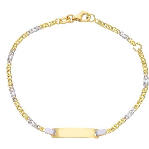 ORO&CO bracciale bimbo in oro giallo e bianco