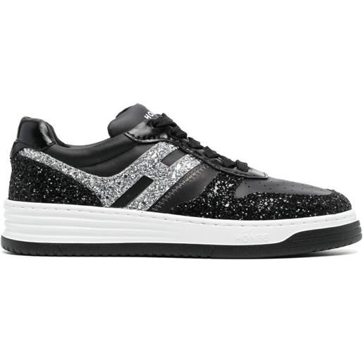 Hogan sneakers h630 con glitter - nero