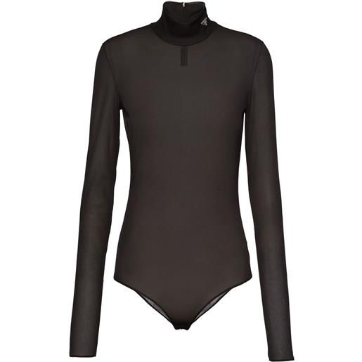 Prada body gazar con logo a triangolo - nero