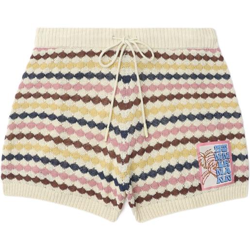 ZIMMERMANN zim awaken scallop knit short multi stripe - toni neutri