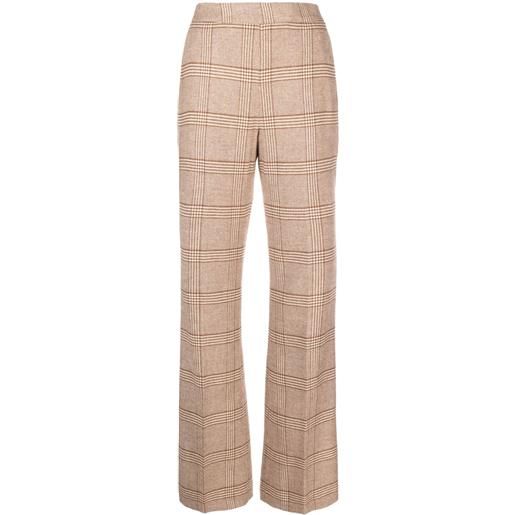 TWINSET pantaloni svasati a quadri - toni neutri