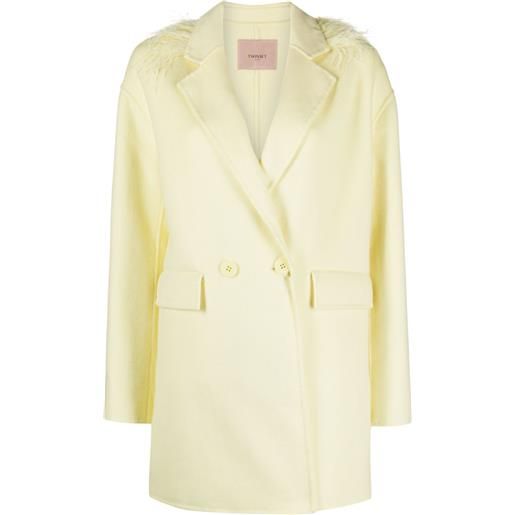 TWINSET cappotto doppiopetto - giallo