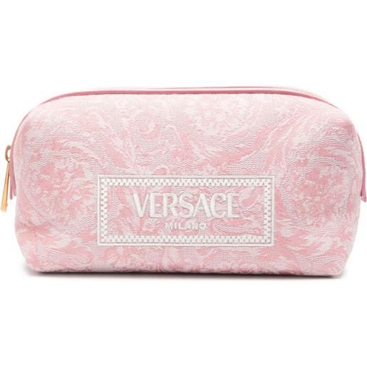 Versace trousse con ricamo - rosa