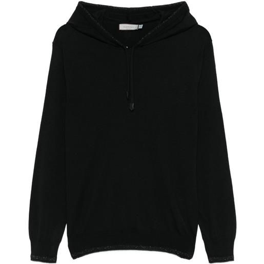 Canali felpa con paillettes e cappuccio - nero