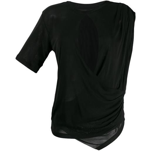 UNRAVEL PROJECT t-shirt con drappeggio - nero