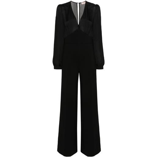 TWINSET tuta intera a gamba ampia - nero