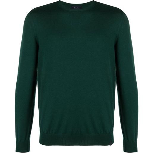 Fay maglione con dettagli a coste - verde