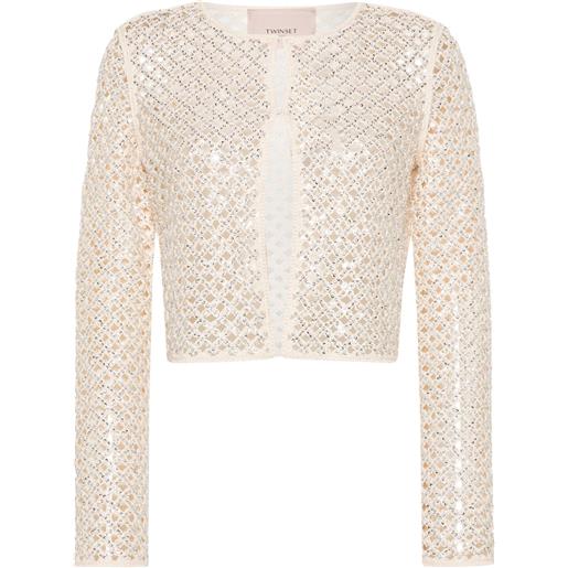 TWINSET cardigan corto - toni neutri