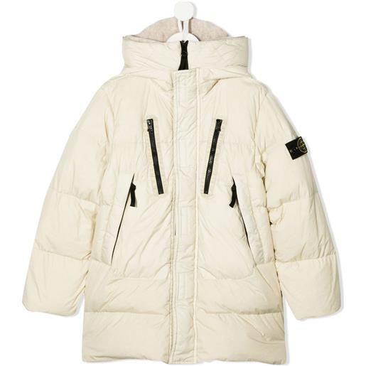 Stone Island Junior cappotto imbottito con applicazione - toni neutri