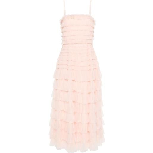 TWINSET abito midi con ruches - rosa