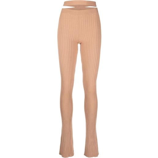 ANDREĀDAMO leggings con cut-out - toni neutri