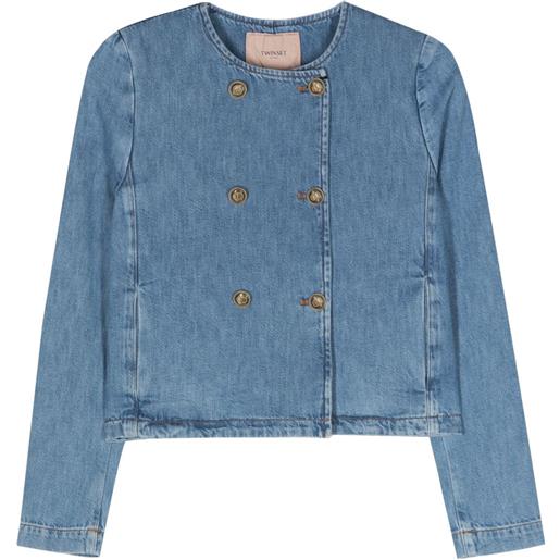 TWINSET giacca denim doppiopetto - blu