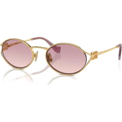 Miu Miu Eyewear occhiali da sole ovali - oro