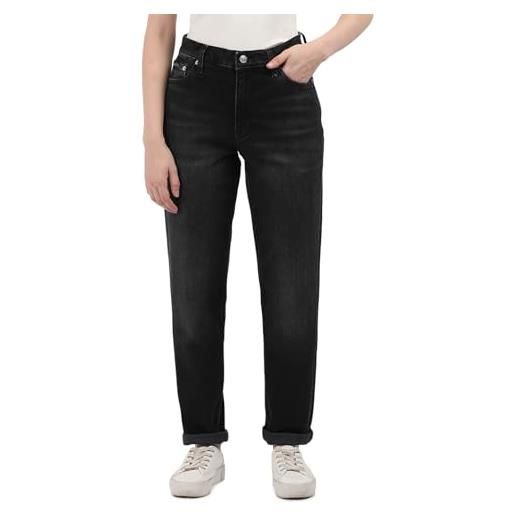 Calvin Klein donna jeans mom jean tapered fit, nero (denim black), 28w/30l