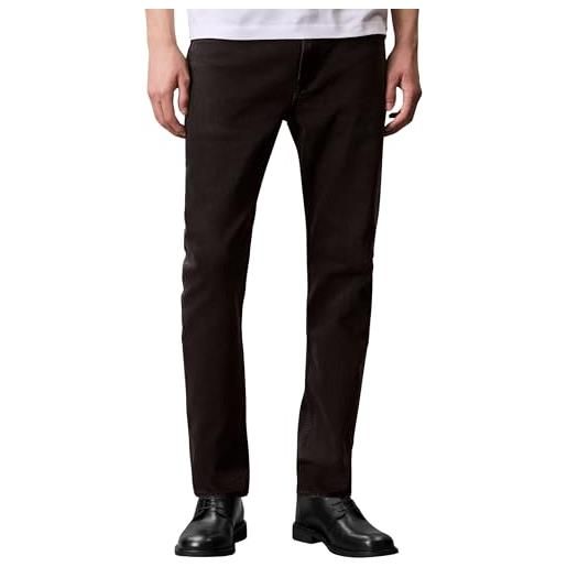 Calvin Klein uomo jeans slim black oil slick tapered fit, nero (ck essential black), 32w/29l