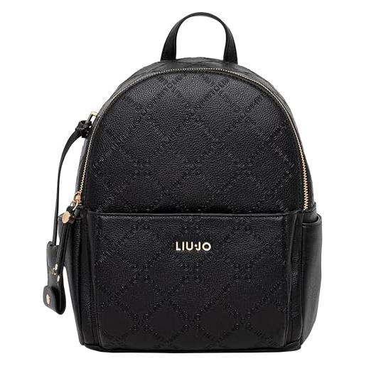 Liu Jo zaino comodo, pratico e capiente con doppia chiusura zip. Possiede due tasche interne di cui una con zip. Una tasca frontale con zip e spallacci regolabili 31x23x12 cm 22222 nero