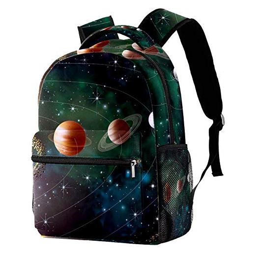 LORVIES - zaino con sistema solare pianeti galassia spaziale, zaino a spalla per scuola, studenti e viaggi