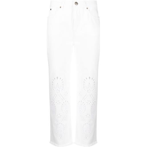 TWINSET jeans dritti a vita alta - bianco