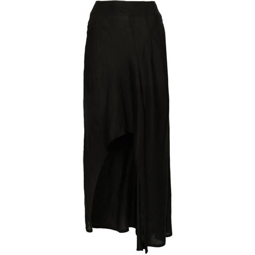 Yohji Yamamoto gonna midi con pieghe - nero