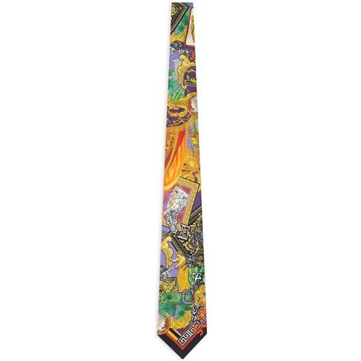 Versace cravatta in seta con stampa - viola