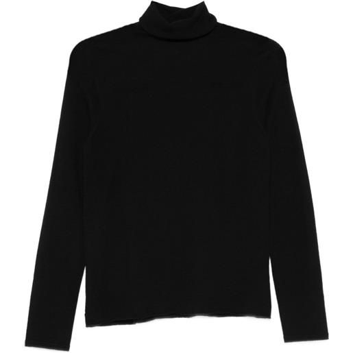 Majestic Filatures top a collo alto a maniche lunghe - nero