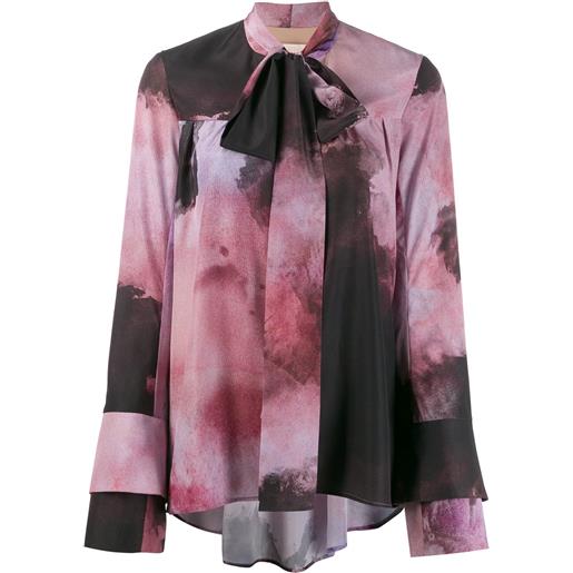 Ssheena blusa con fantasia tie dye - nero