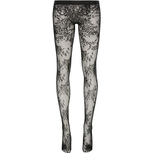 Alexander McQueen collant a fiori - nero