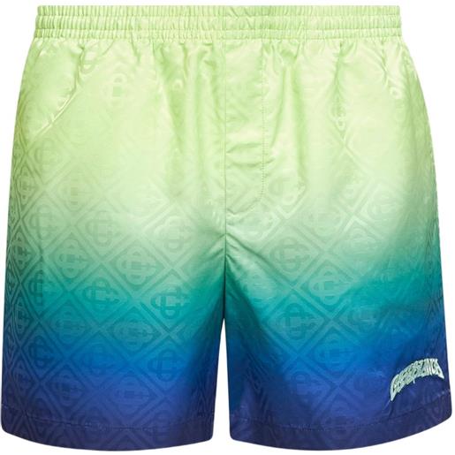 Casablanca monogram logo-embroidered swim shorts - verde