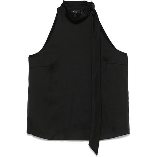 Theory top con scollatura posteriore in raso - nero