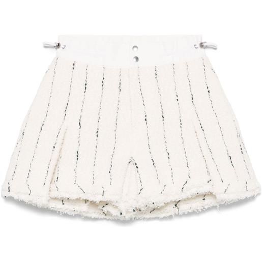 sacai shorts in tweed - bianco