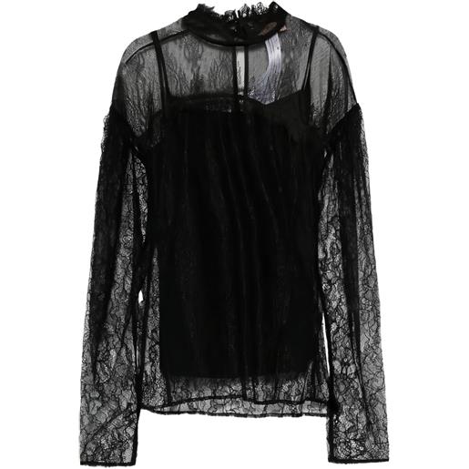 TWINSET maglione con ruches - nero