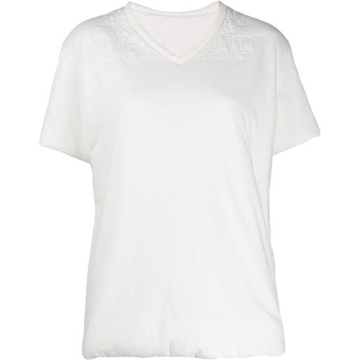 MM6 Maison Margiela t-shirt con scollo a v - bianco