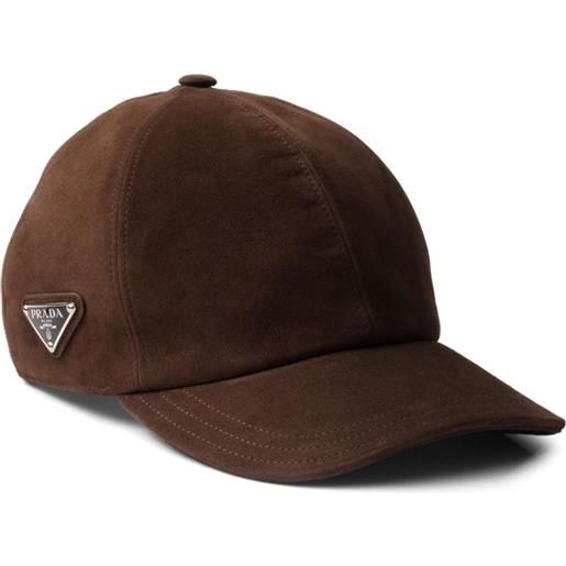 Prada cappello da baseball con logo - marrone