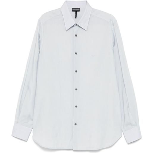 Emporio Armani camicia gessata - blu
