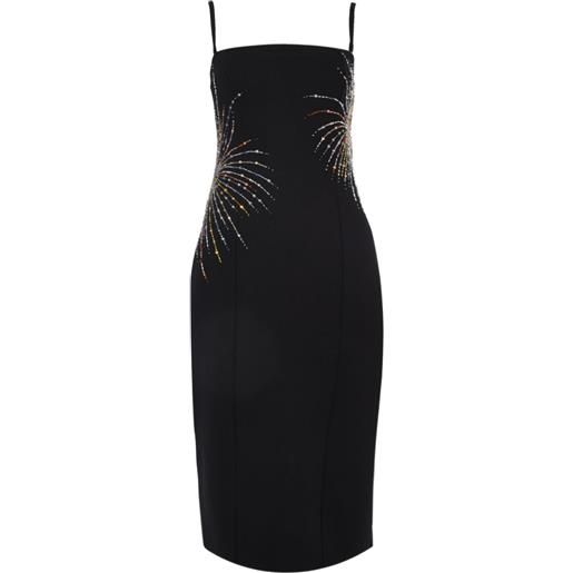 STAUD britney embellished-detail midi dress - nero