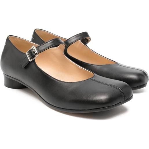 MM6 Maison Margiela Kids ballerine in pelle scamosciata con fibbia - nero