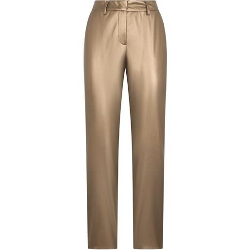 Boglioli vegan leather metallic trousers - marrone