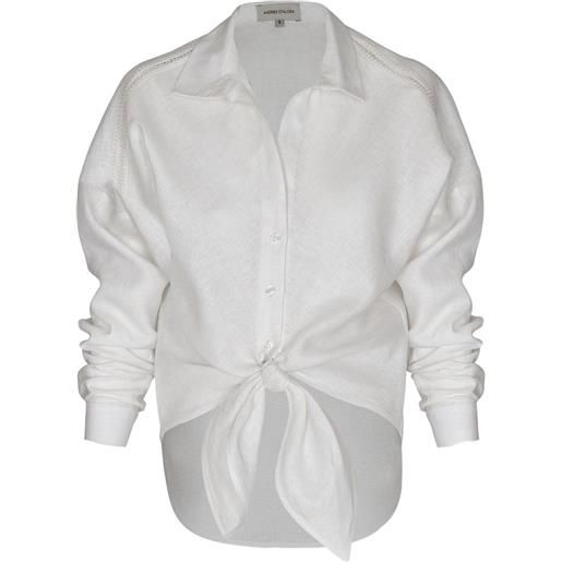 ANDRES OTALORA blusa con nodo - bianco