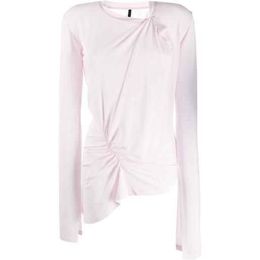 UNRAVEL PROJECT top a maniche lunghe asimmetrico - rosa