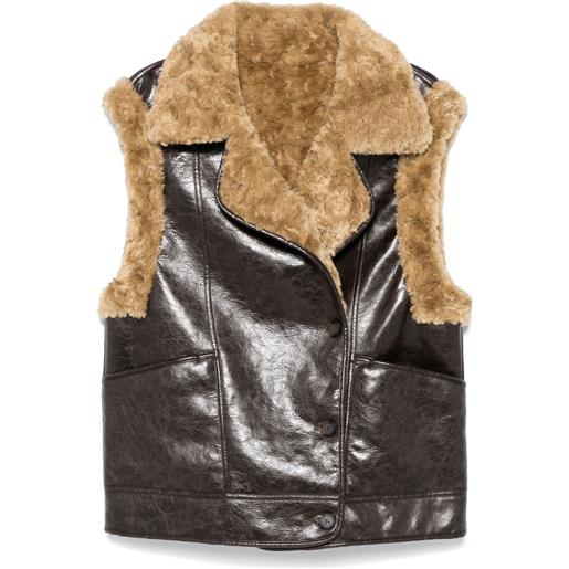 Urbancode gilet in finta pelle - marrone