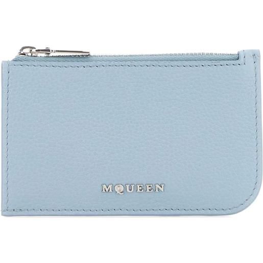 Alexander McQueen portacarte in pelle - blu