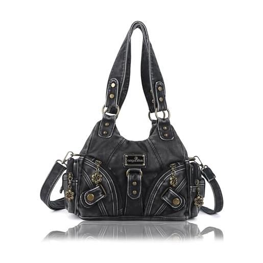 Bluome Borsa A Tracolla Donna In Pelle Vegana Con Tasche Multiple E Tracolla Regolabile - Compatta, Impermeabile, 21,6x15,2x7,1 Cm - 2